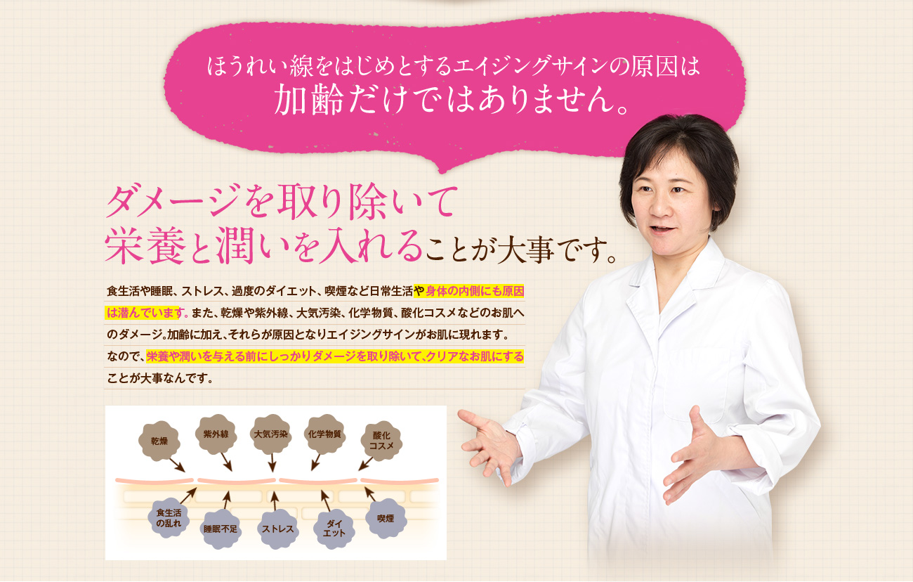 ダメージを取り除いて栄養と潤いを入れることが大事です。